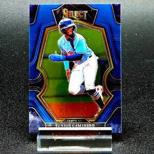 2023 Junior Caminero RC Select Prizms Blue Premier Level Tampa Bay Rays